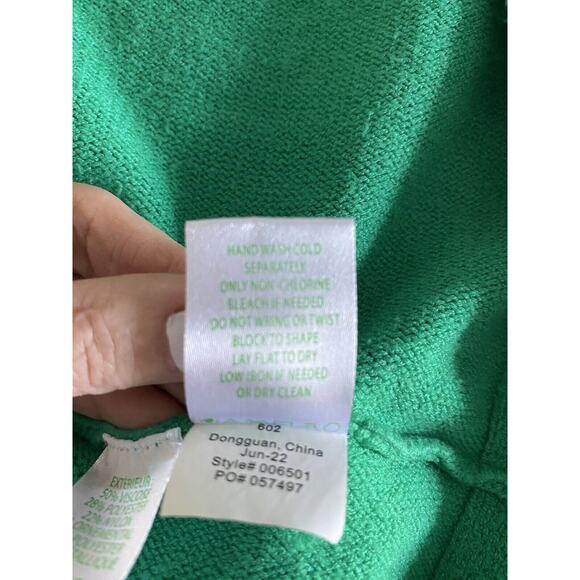 Lilly Pulitzer Sevie Relaxed Fit V-neck Green Sweater Sz M - Picture 10 of 10